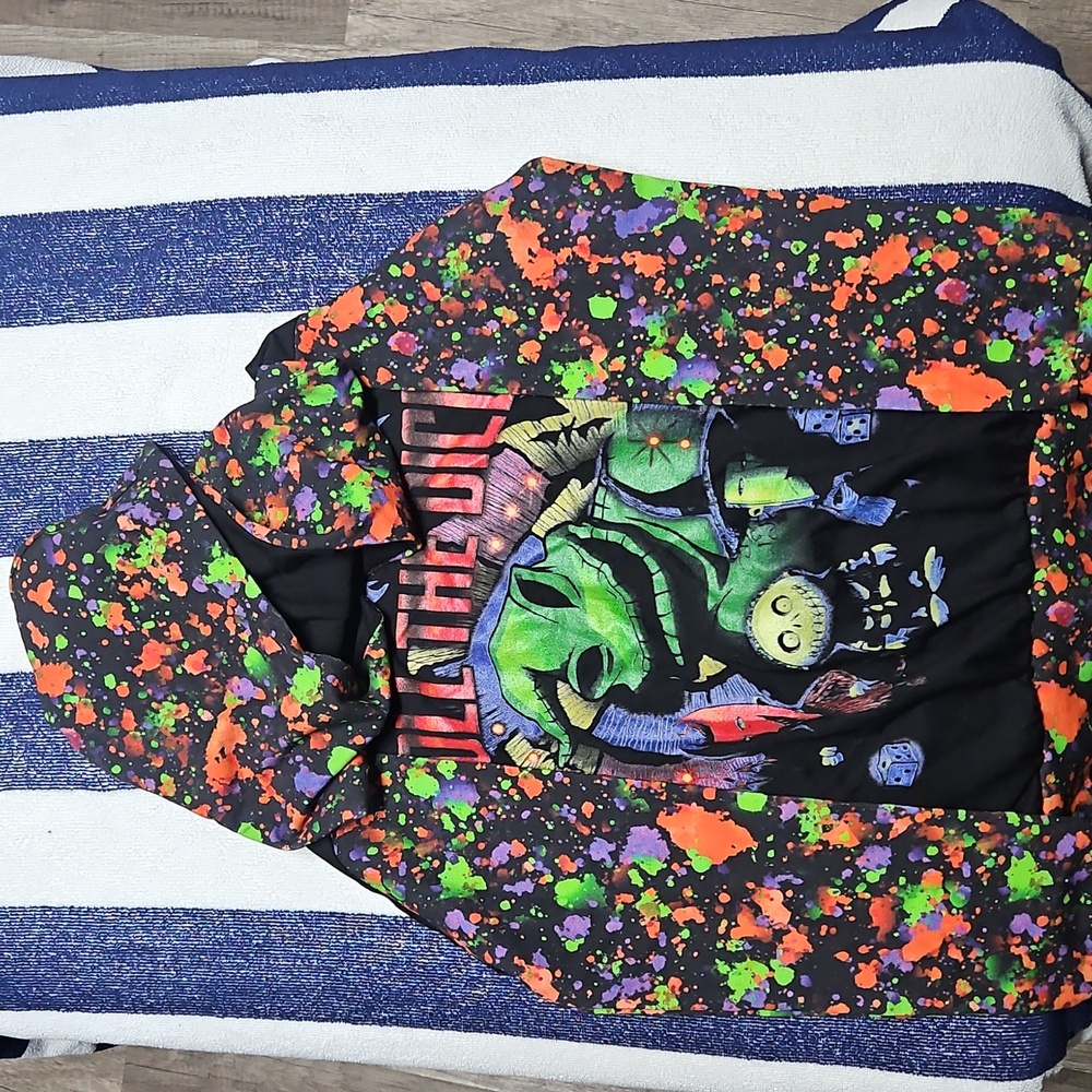 Colorful Graphic Hoodie with Dice Design